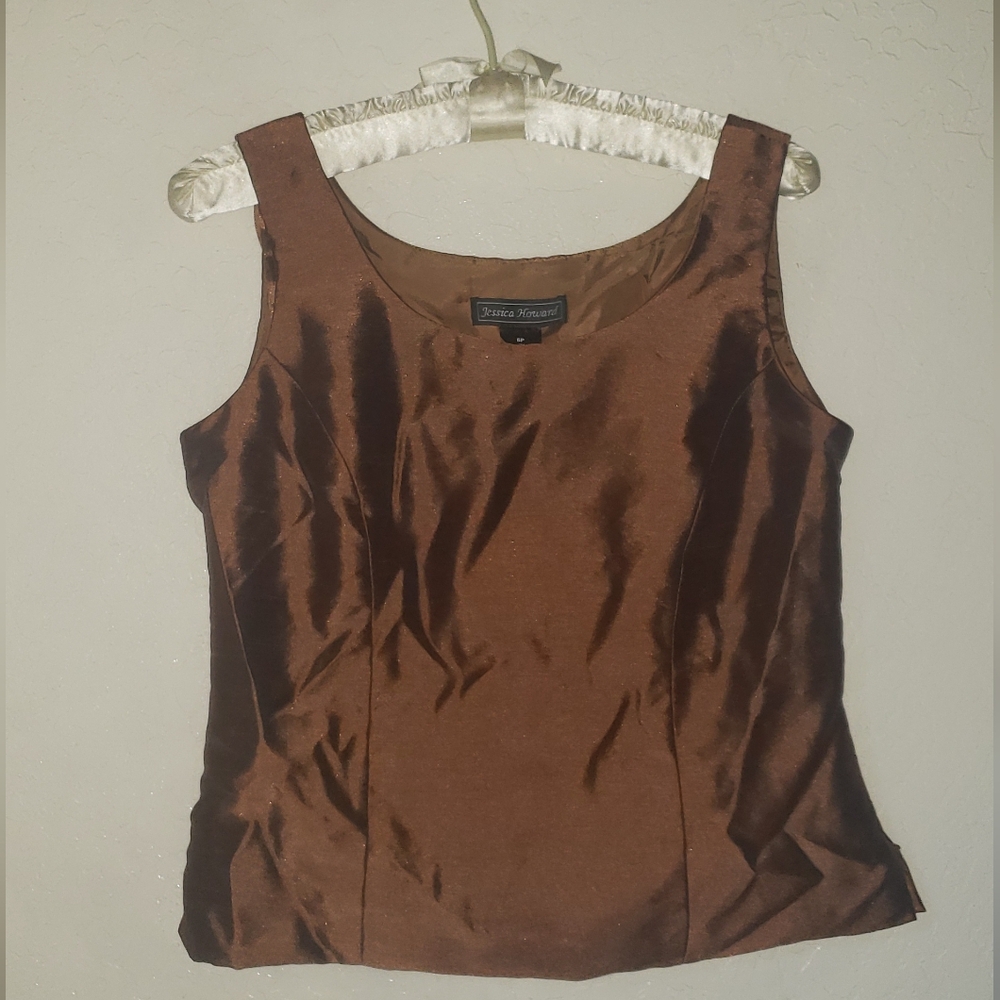 Vintage brown satin top